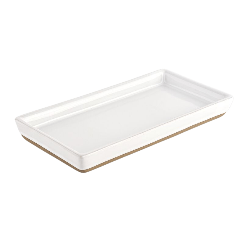 Sweet Water Decor White Stoneware Tray