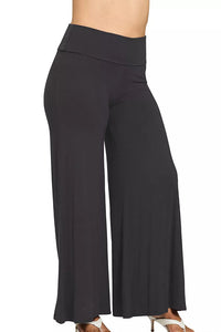 Fold Over Waist Comfy Palazzo Pants