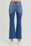 RISEN High Rise Distressed Crop Flare Jeans