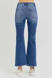 RISEN High Rise Distressed Crop Flare Jeans