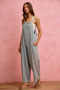 Wide Leg Lightweight Denim Overalls