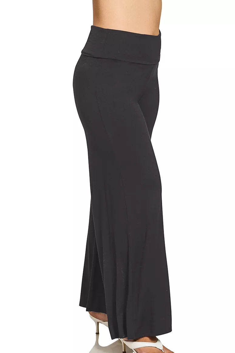 Fold Over Waist Comfy Palazzo Pants
