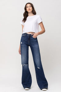 Flying Monkey High Rise Distressed Wide Leg Jeans