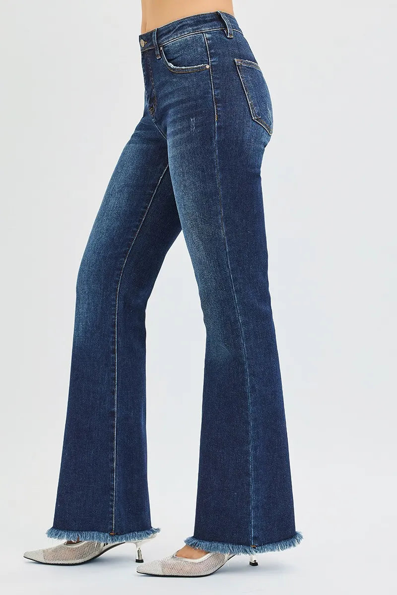 Risen Mid Rise Tummy Control Flare Jeans