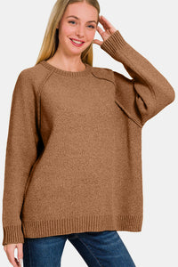 Raglan Chenille Sweater - Deep Camel