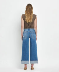 Flying Monkey High Rise Cuffed Wide Leg Jeans