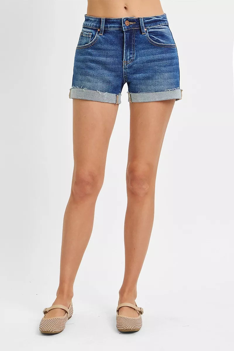 Risen Low Rise Cuffed Denim Shorts RDS6351