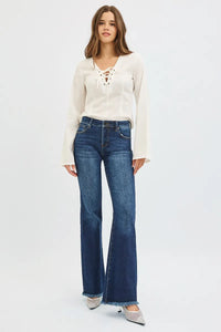 Risen Mid Rise Tummy Control Flare Jeans