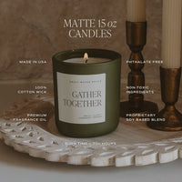 Sweet Water Decor Gather Together Soy Candle - Olive Matte Jar - 15 oz