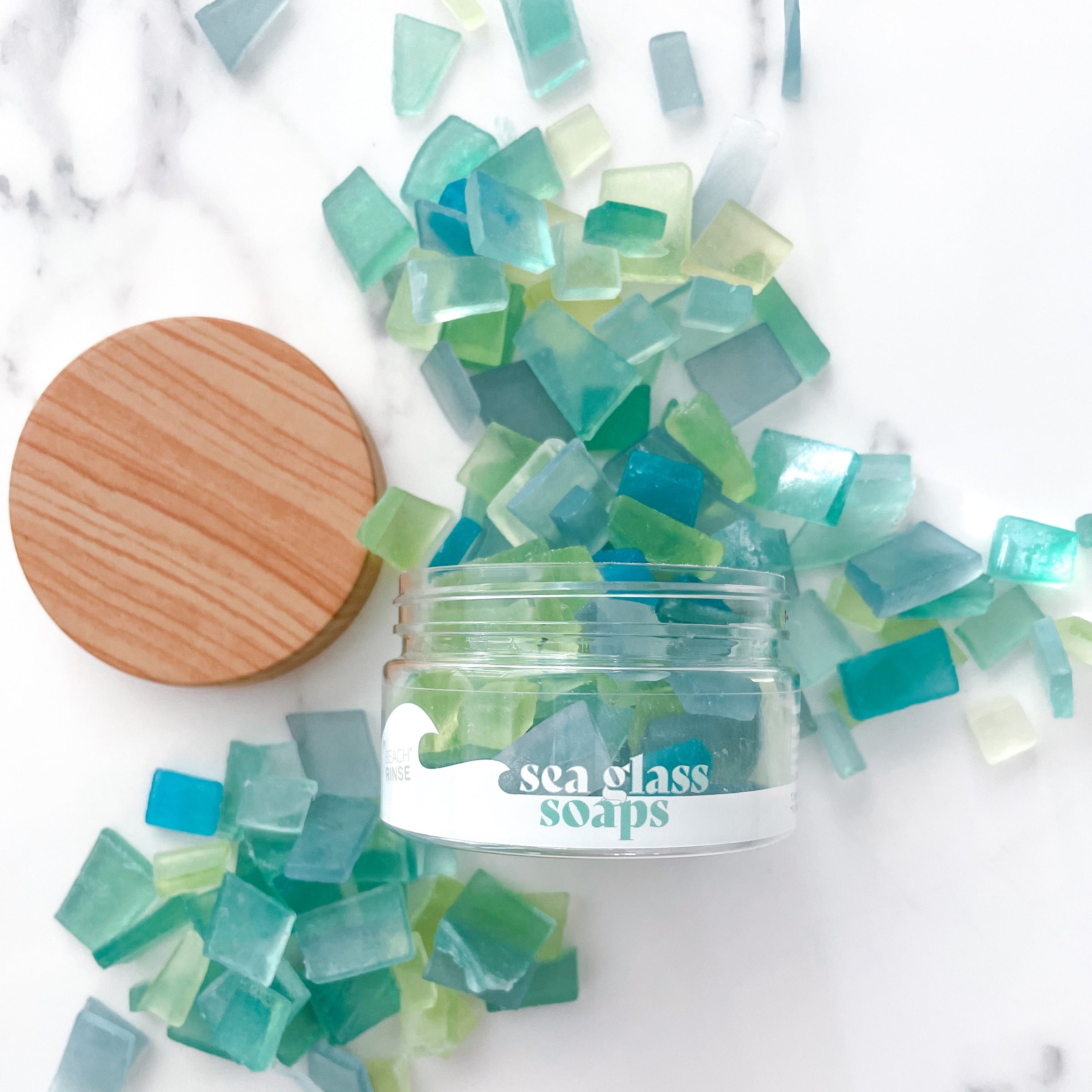 Sea Glass Soaps - Tropical Mandarin & Almond Mini Soaps