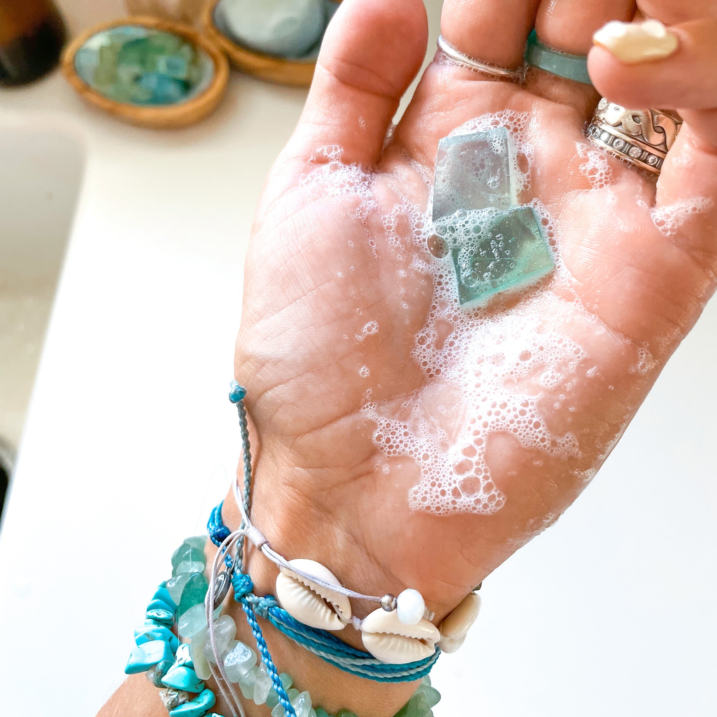 Sea Glass Soaps - Tropical Mandarin & Almond Mini Soaps