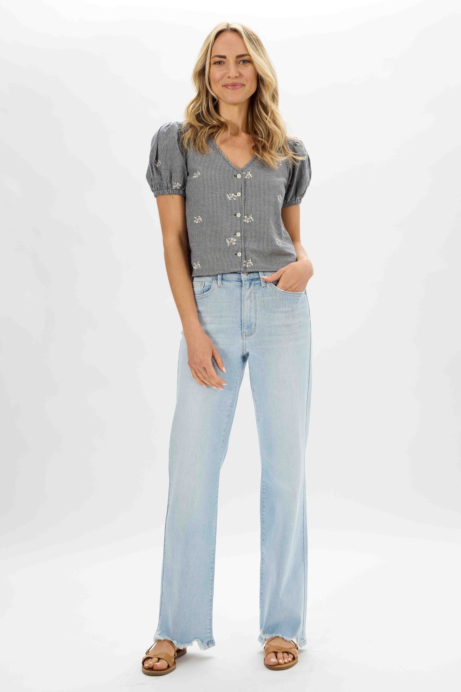Judy Blue Light Wash High Rise Straight Jeans