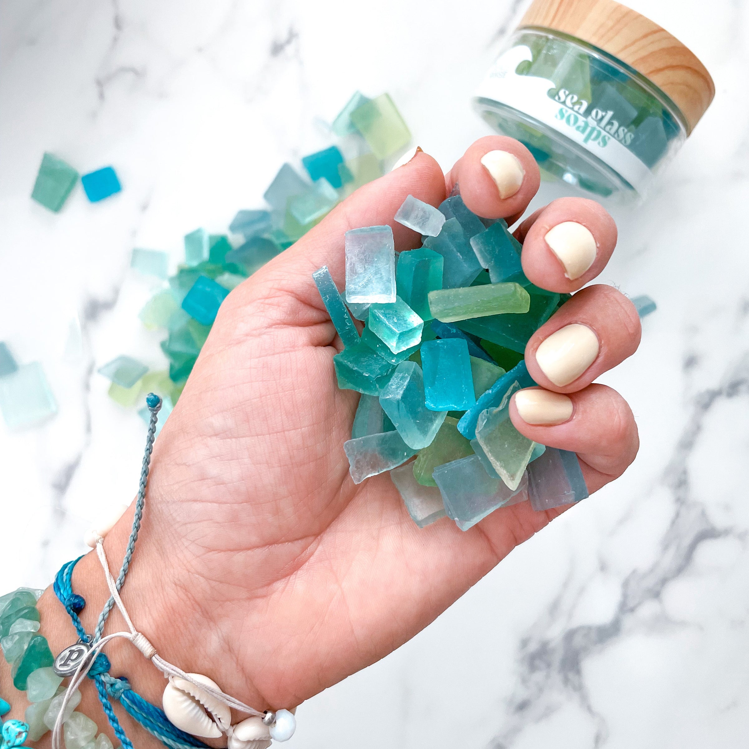 Sea Glass Soaps - Tropical Mandarin & Almond Mini Soaps