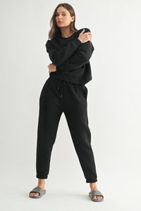 Mono B Black Fleece Billow Jogger Sweatpants