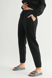 Mono B Black Fleece Billow Jogger Sweatpants