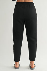 Mono B Black Fleece Billow Jogger Sweatpants