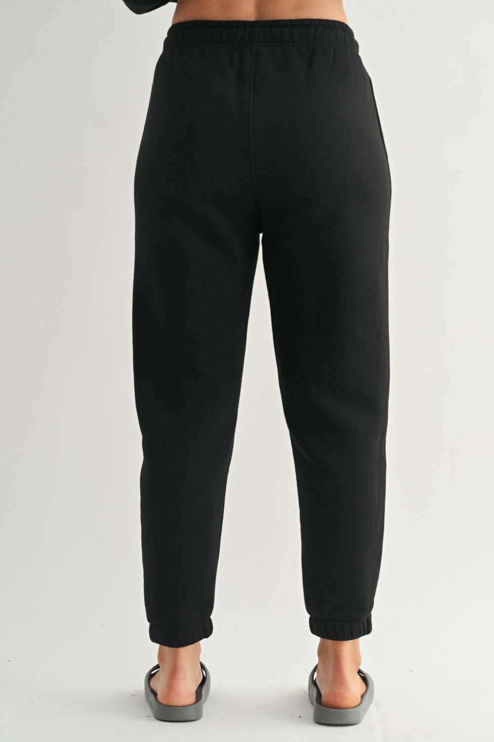 Mono B Black Fleece Billow Jogger Sweatpants