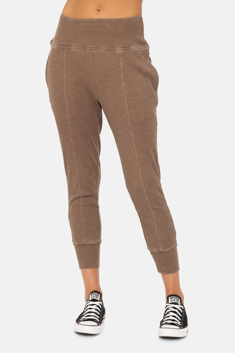 Mineral Wash Thermal Jogger Lounge Pants - Dark Earth