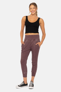 Mineral Wash Thermal Jogger Lounge Pants - Plum