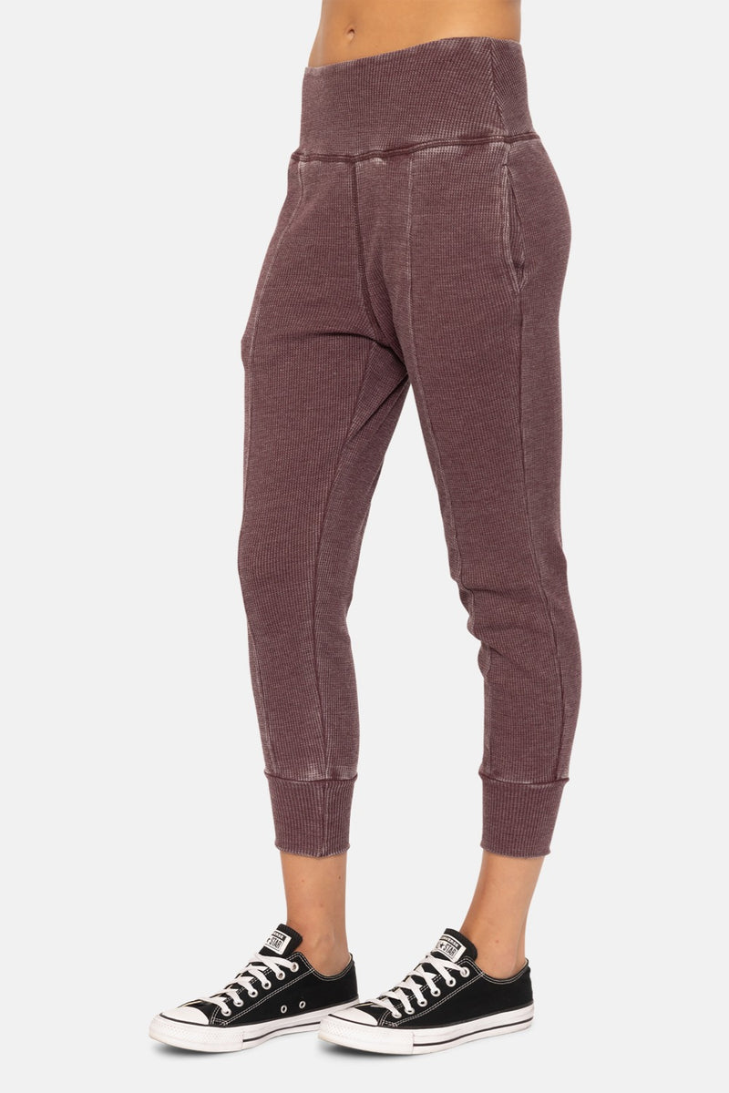 Mineral Wash Thermal Jogger Lounge Pants - Plum