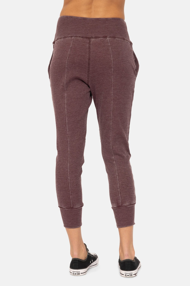 Mineral Wash Thermal Jogger Lounge Pants - Plum