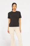 Classic Boxy Fit Pima Cotton Tee - Black