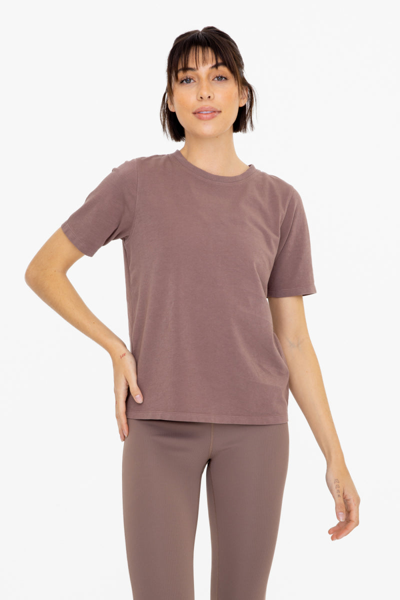 Classic Boxy Fit Pima Cotton Tee - Deep Taupe