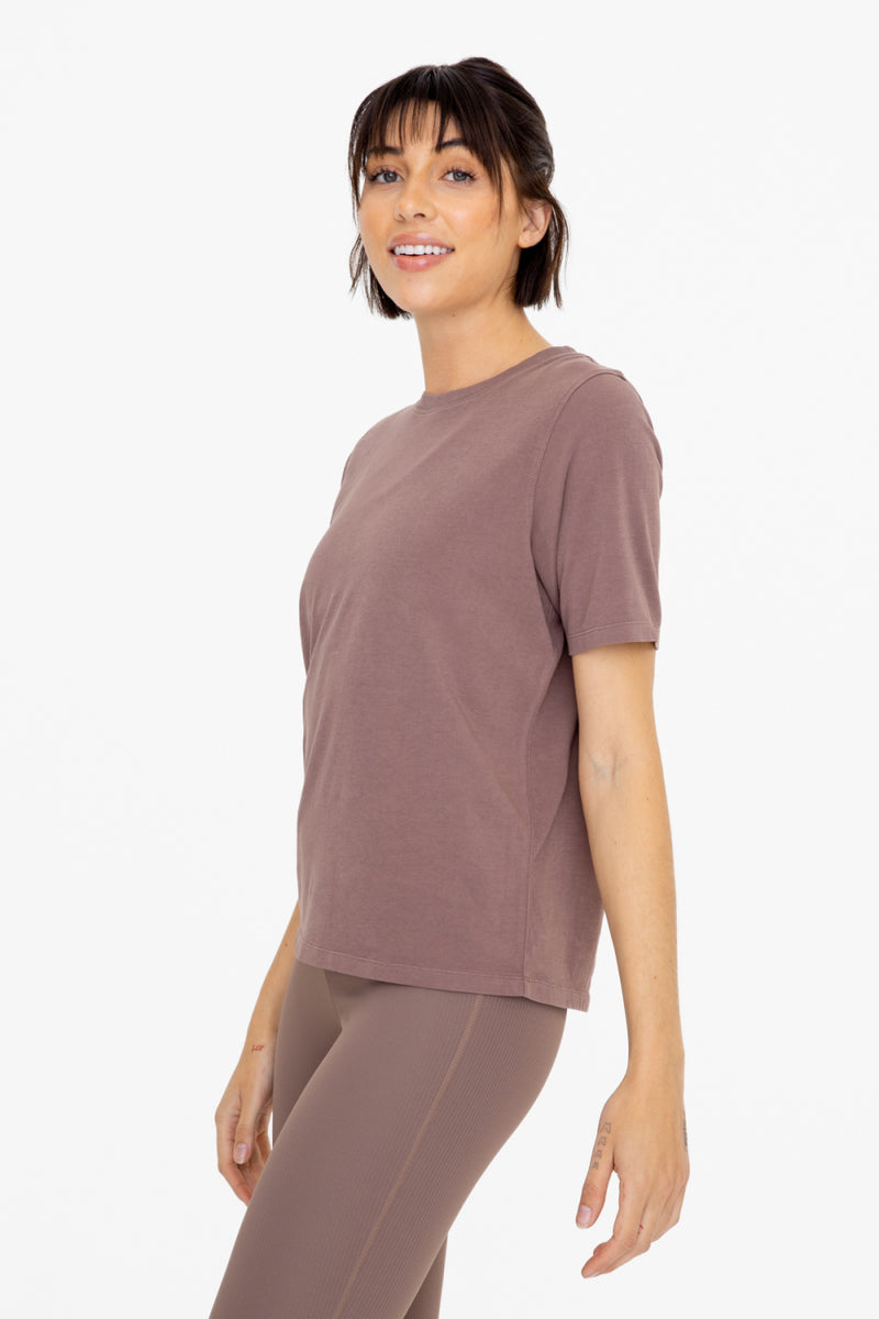 Classic Boxy Fit Pima Cotton Tee - Deep Taupe