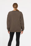 Boyfriend Pullover Fleece Sweatshirt - Dark Olive