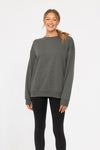 Boyfriend Pullover Fleece Sweatshirt - Urban Grey