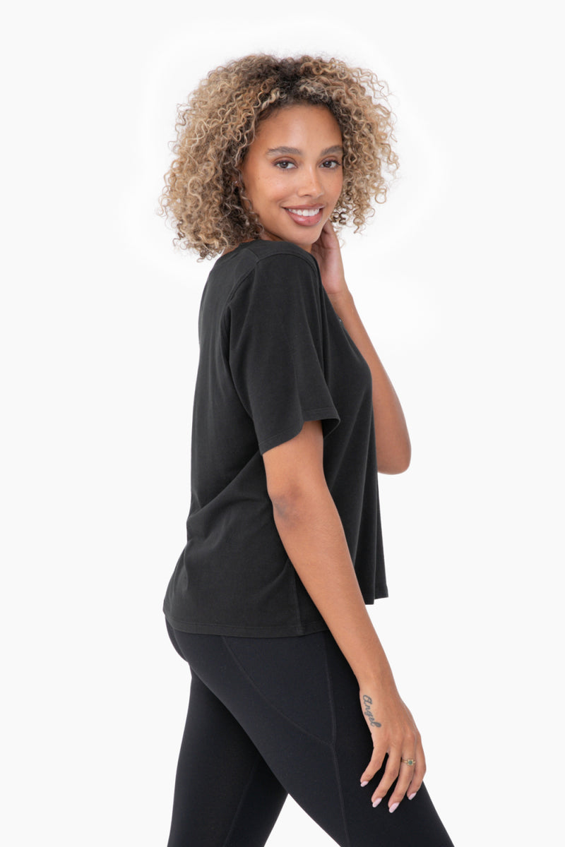 Classic V-Neck Pima Cotton Tee - Black