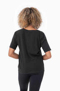 Classic V-Neck Pima Cotton Tee - Black