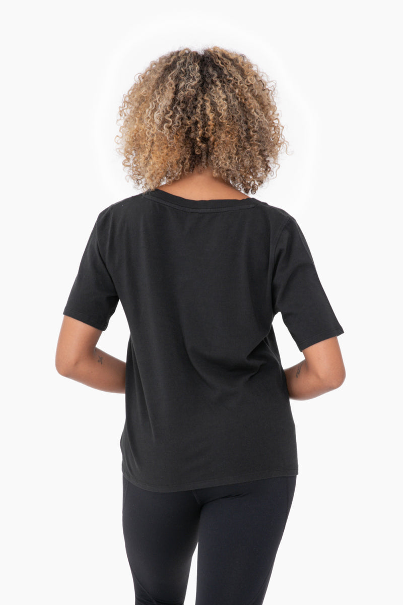 Classic V-Neck Pima Cotton Tee - Black