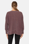 Mineral Wash Thermal Long Sleeve Top - Plum