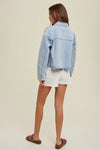 Ava Cropped Raw Edge Denim Jacket