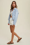 Ava Cropped Raw Edge Denim Jacket