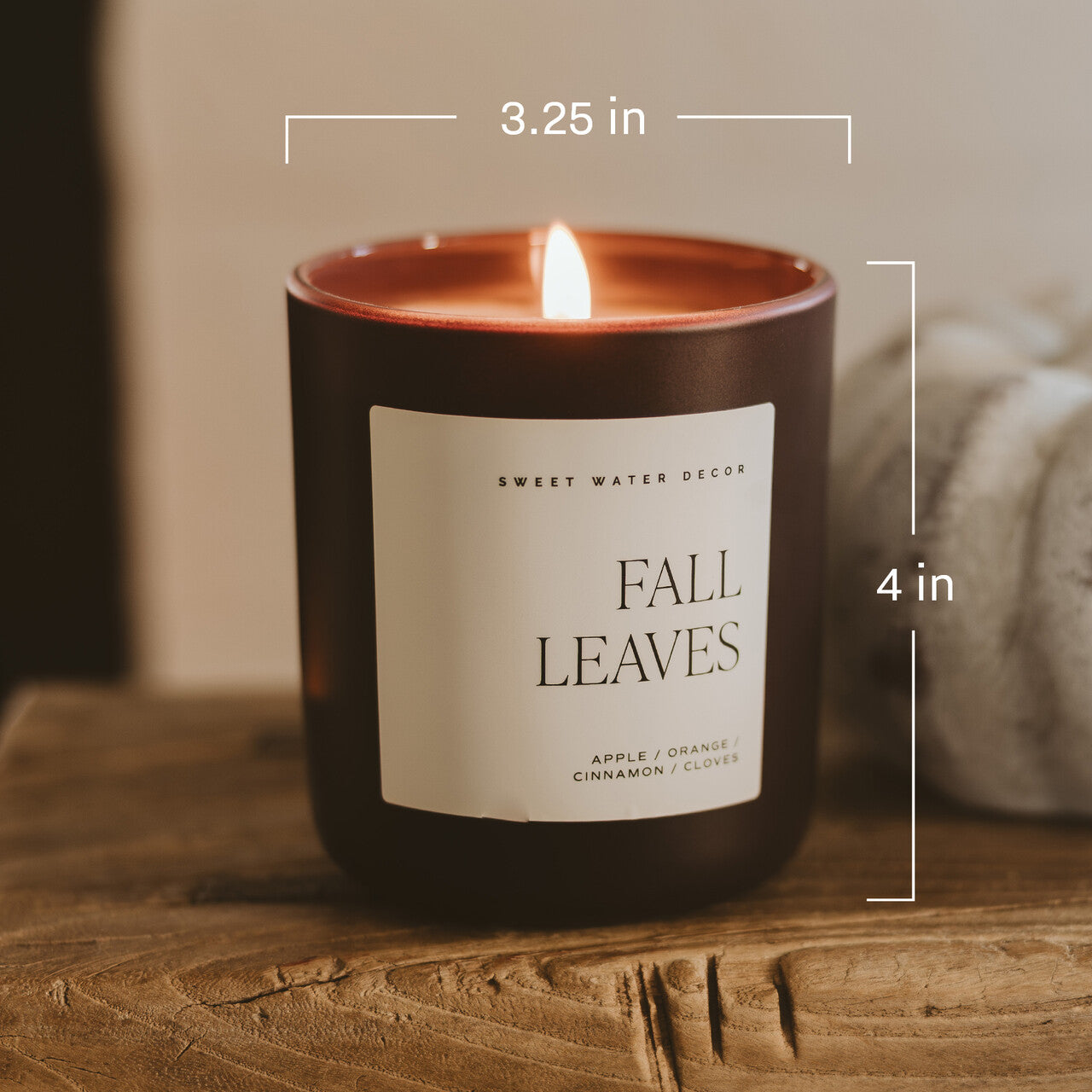 Sweet Water Decor Fall Leaves Soy Candle - Brown Matte Jar - 15 oz
