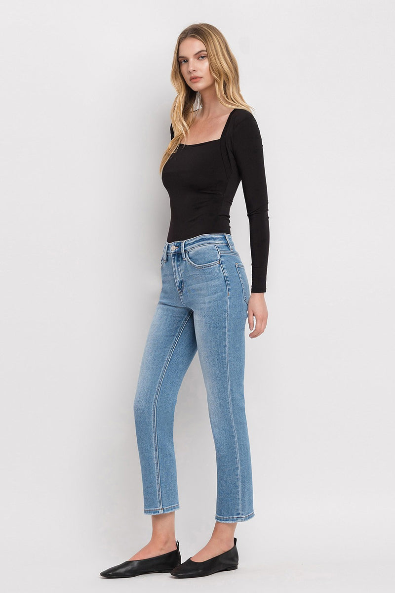 VERVET High Rise Crop Slim Straight Jeans