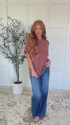 Relaxing Away Dolman Sleeve Knit Top in Coffee