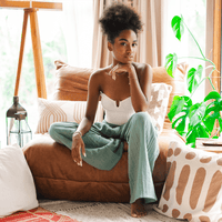 Lotus and Luna Sage Wide Leg Cotton Pants