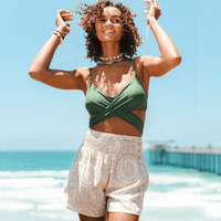 Lotus and Luna Sahara Smocked Waist Shorts