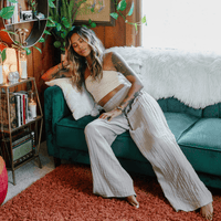 Lotus and Luna Stone Wide Leg Cotton Pants