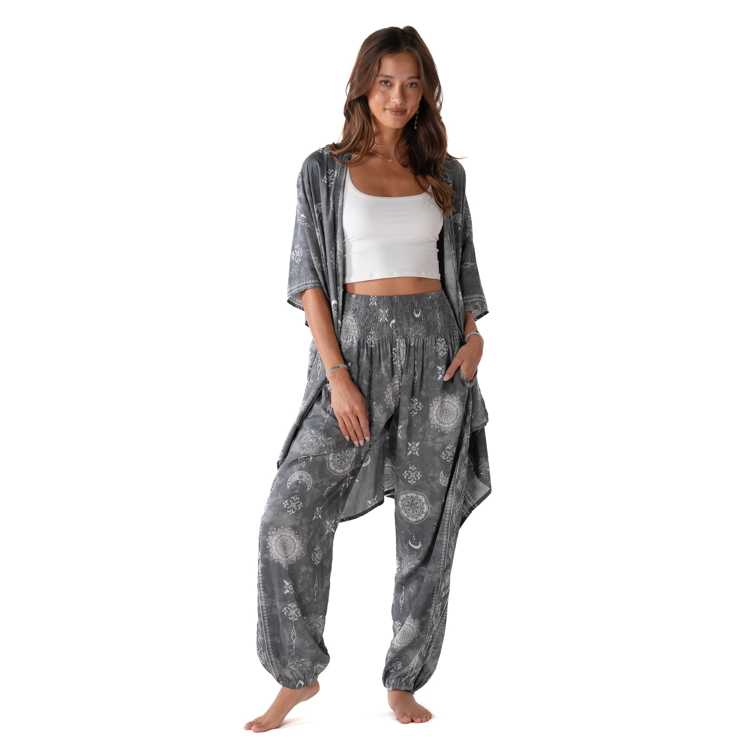 Lotus and Luna Celestial Grey Harem Pants