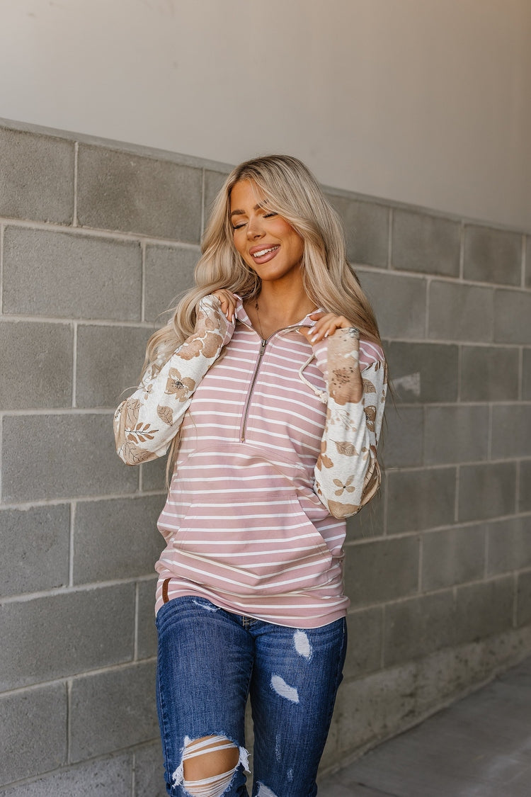 Ampersand Avenue Half Zip Sweatshirt - Rose Over Bros