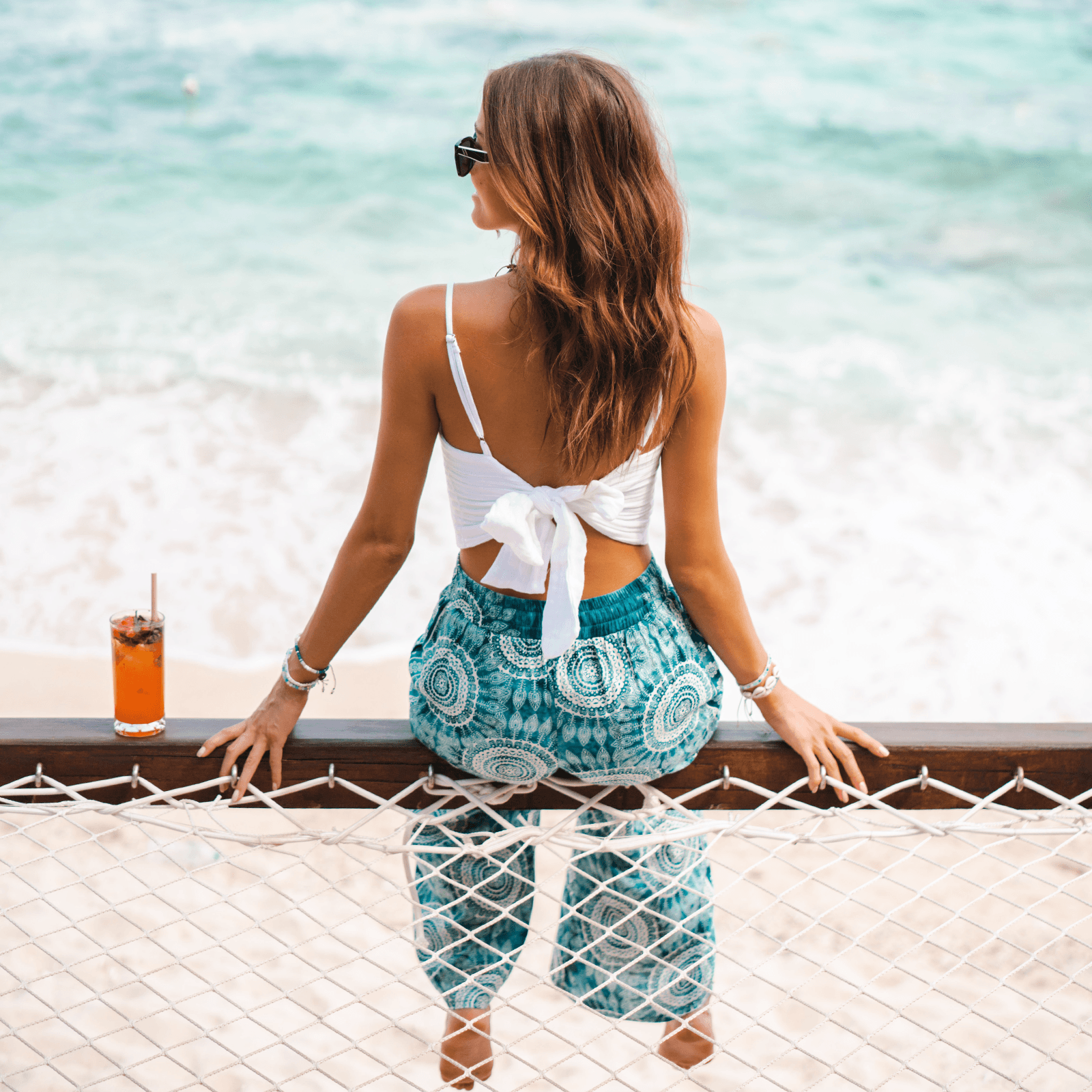 Lotus and Luna White Cruisin Crop Top