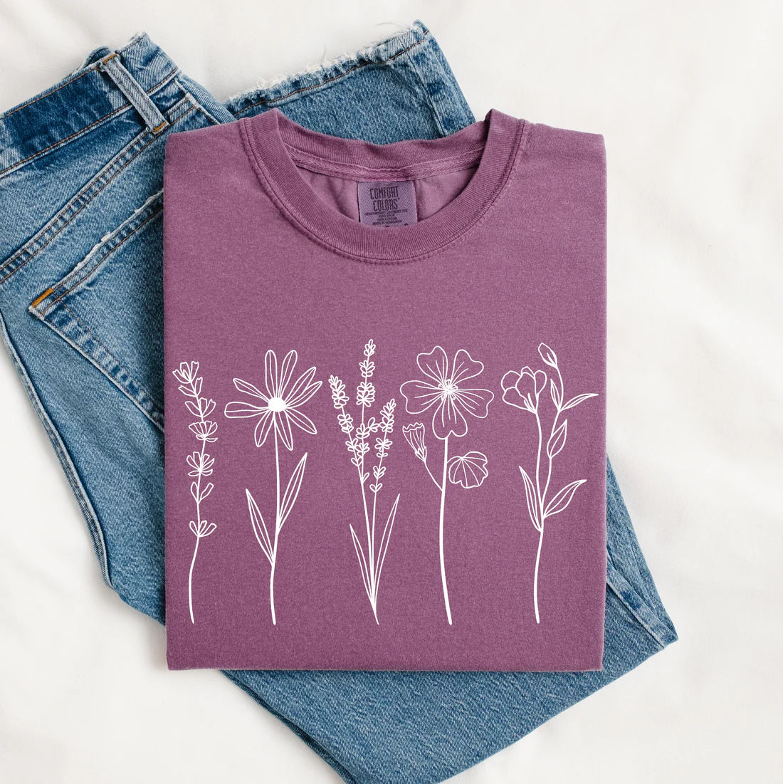 Comfort Colors Wildflower Minimalist Graphic Tee