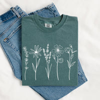 Comfort Colors Wildflower Minimalist Graphic Tee