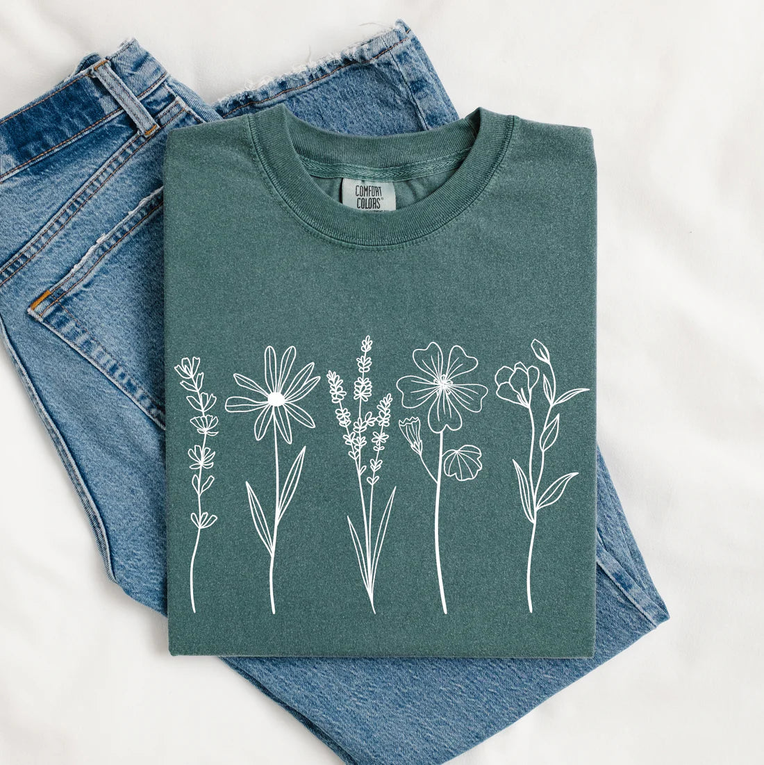 Comfort Colors Wildflower Minimalist Graphic Tee