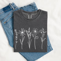 Comfort Colors Wildflower Minimalist Graphic Tee