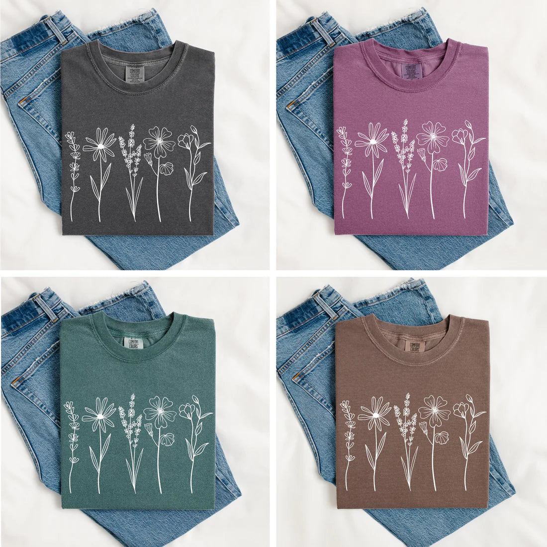 Comfort Colors Wildflower Minimalist Graphic Tee